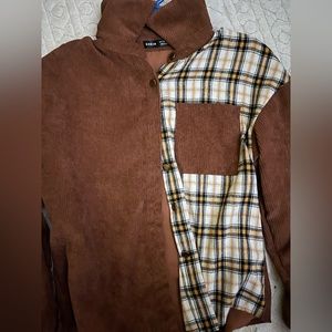brown plaid flannel